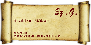Szatler Gábor névjegykártya