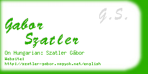 gabor szatler business card